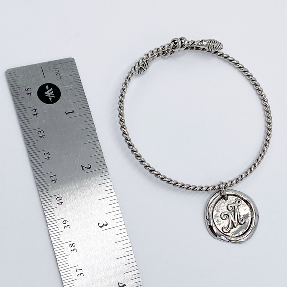 Cookie Lee Cable Charm Bracelet Bangle Initial "M" - Picture 6 of 7